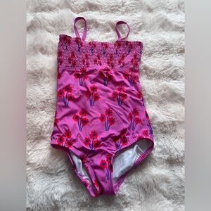 Hanna Andersson Pink Floral One Piece Swimsuit